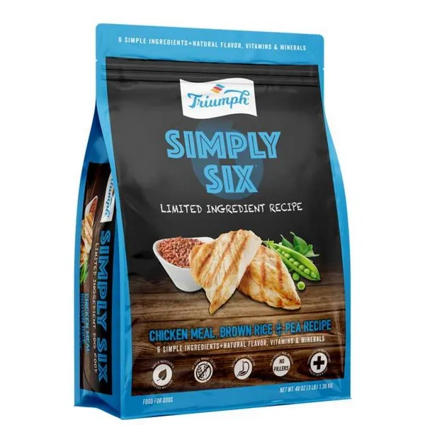 14 Lb Triumph Simply Six Chicken Meal, Brown Rice & Pea - Treat